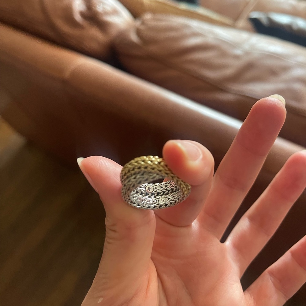 John Hardy 18K Gold and Sterling Silver Braided Ring - Picture 8 of 13